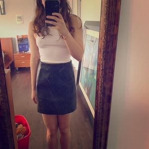 Faux leather high waisted skirt